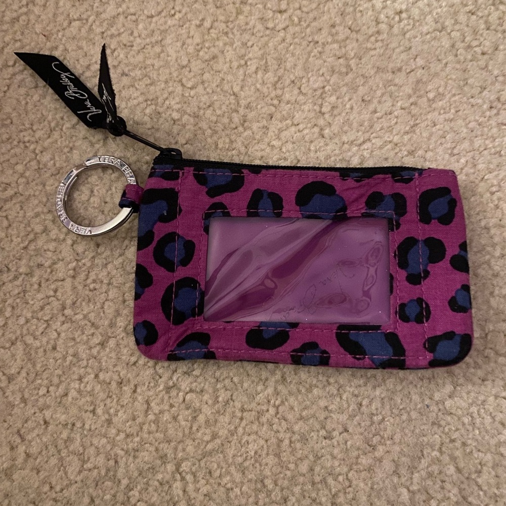 Vera Bradley Purple Leopard Print ID Case